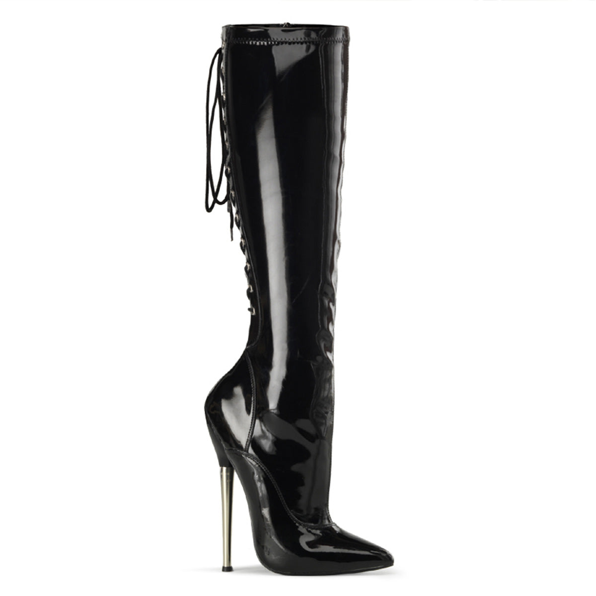 Devious Stivali da donna DAGGER-2064 BLK Stretch Pat