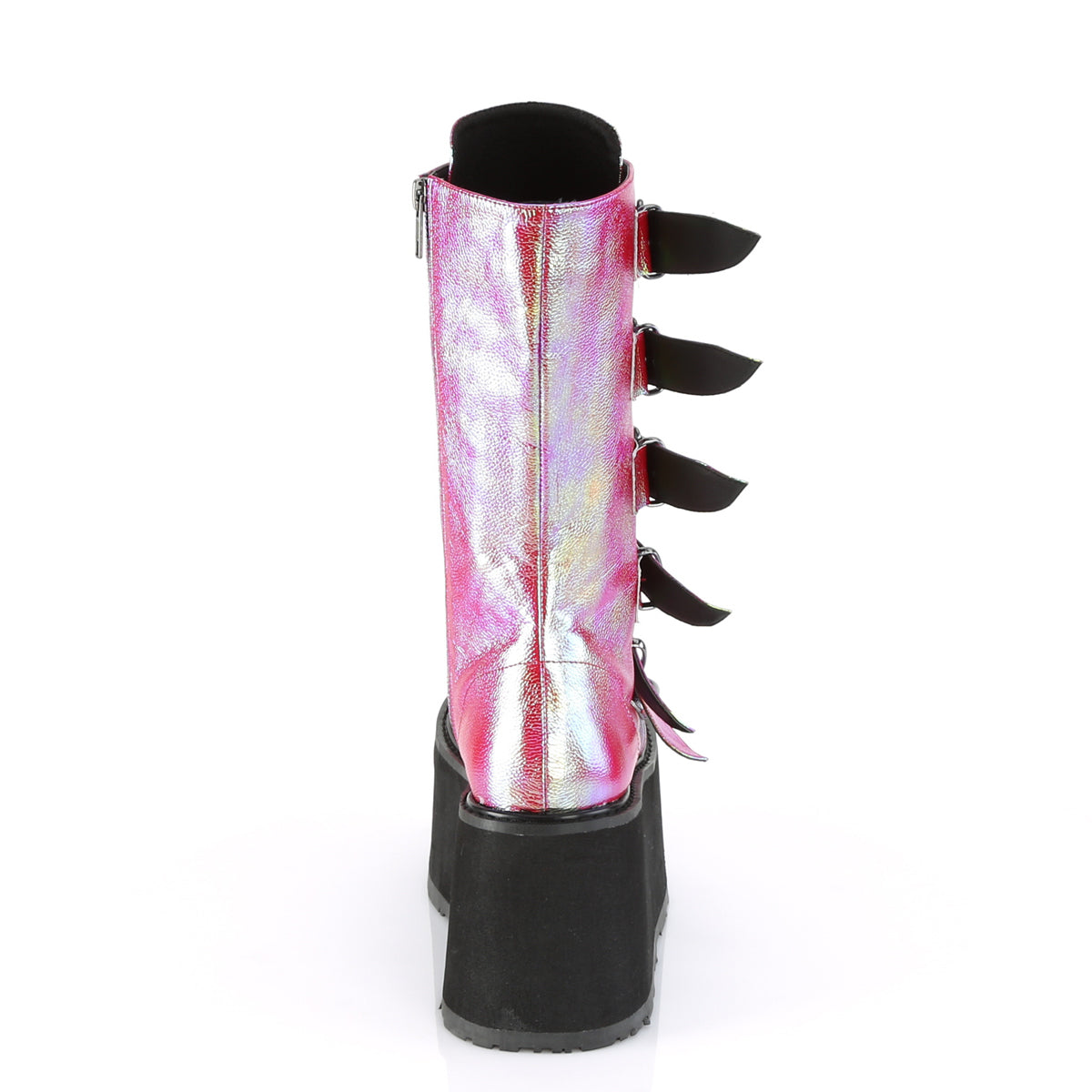 DemoniaCult Da donna DAMNED-225 pelle vegana iridescente verde rosa
