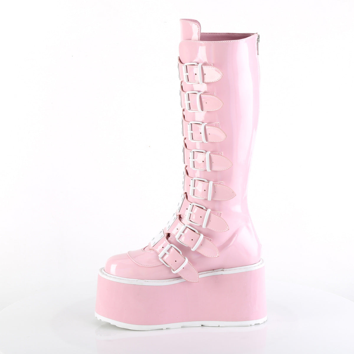 DemoniaCult Stivali DAMNED-318 B. Pink Holo Pat