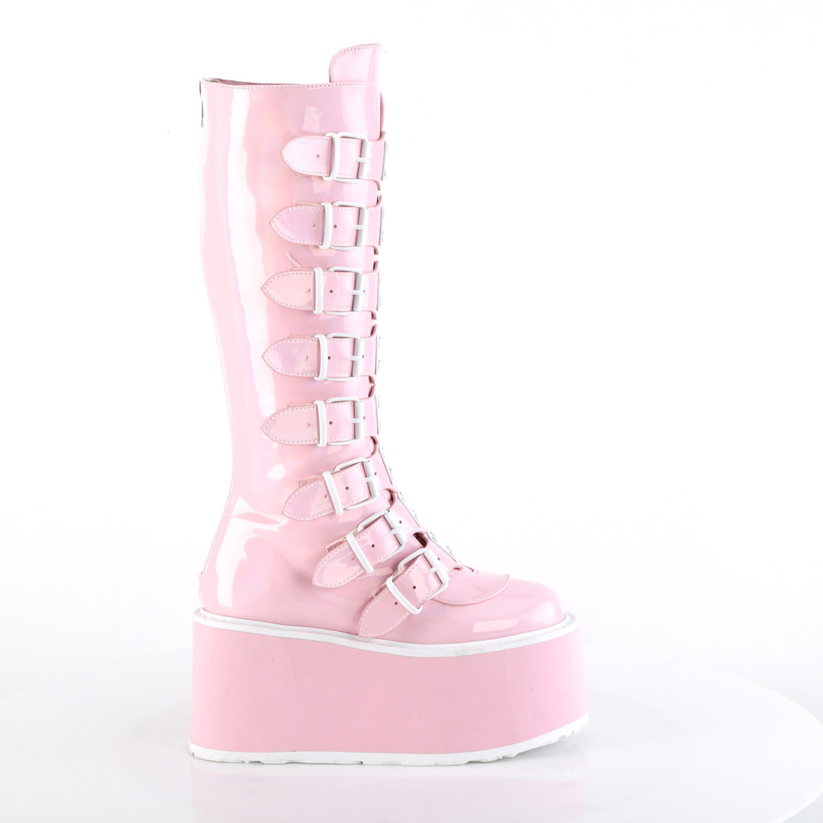 DemoniaCult Stivali DAMNED-318 B. Pink Holo Pat