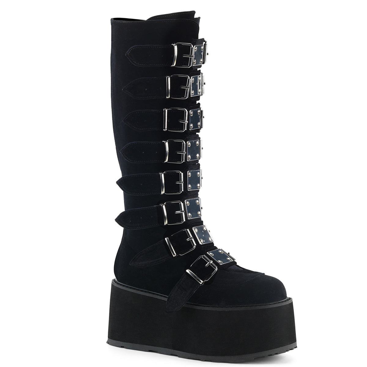 DemoniaCult Stivali da donna DAMNED-318 velluto blk