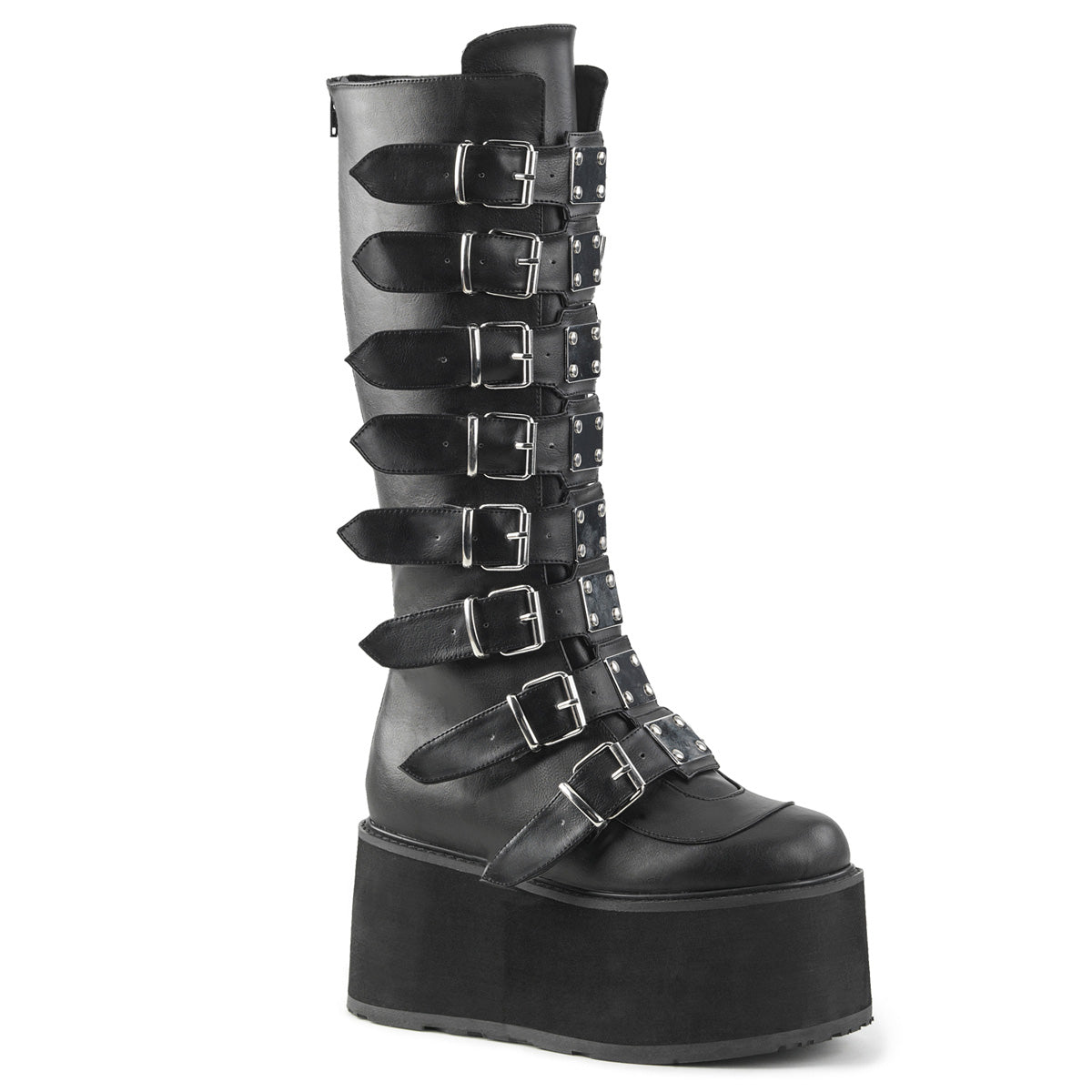 DemoniaCult Stivali da donna DAMNED-318 pelle vegana BLK