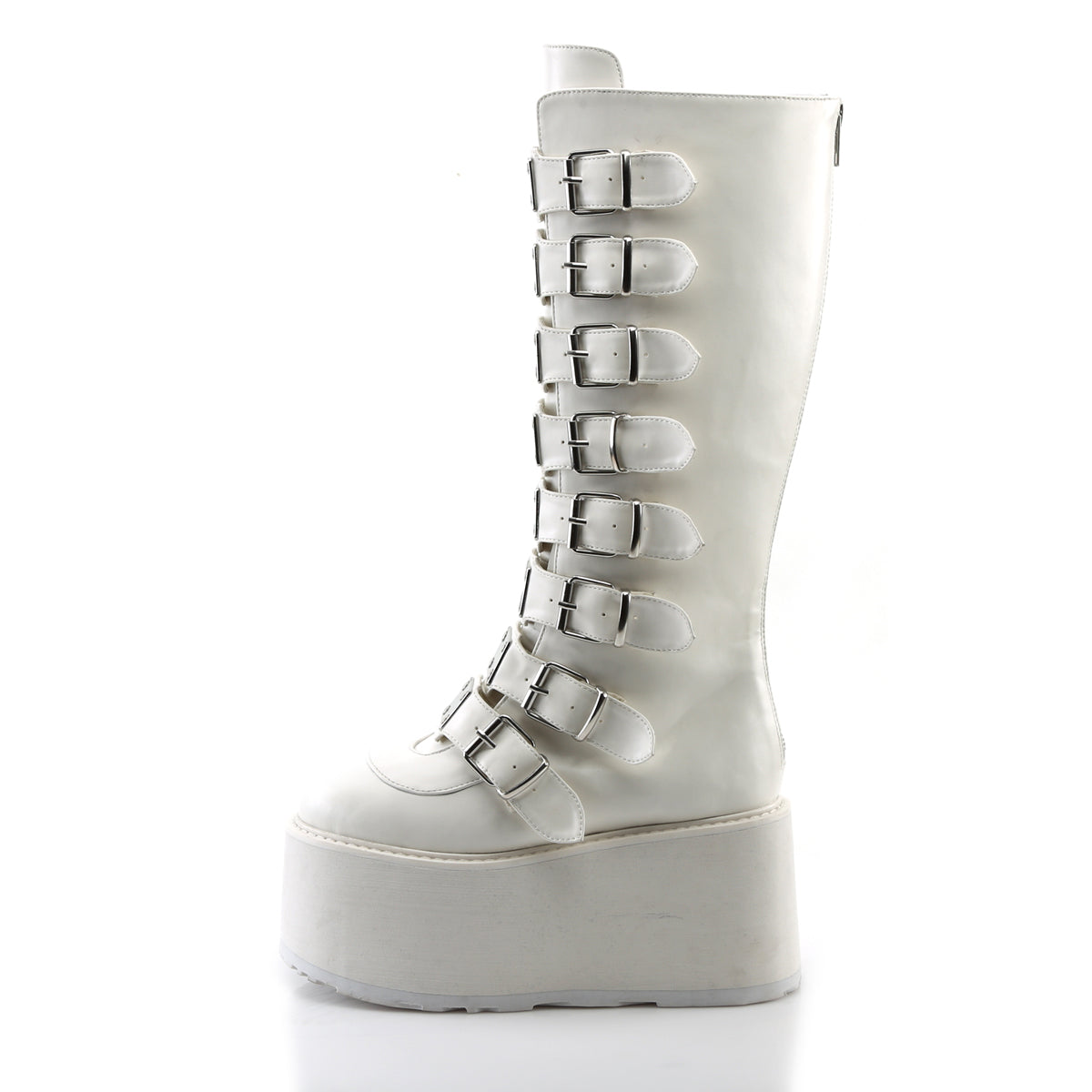 DemoniaCult Stivali da donna DAMNED-318 pelle vegana WHT