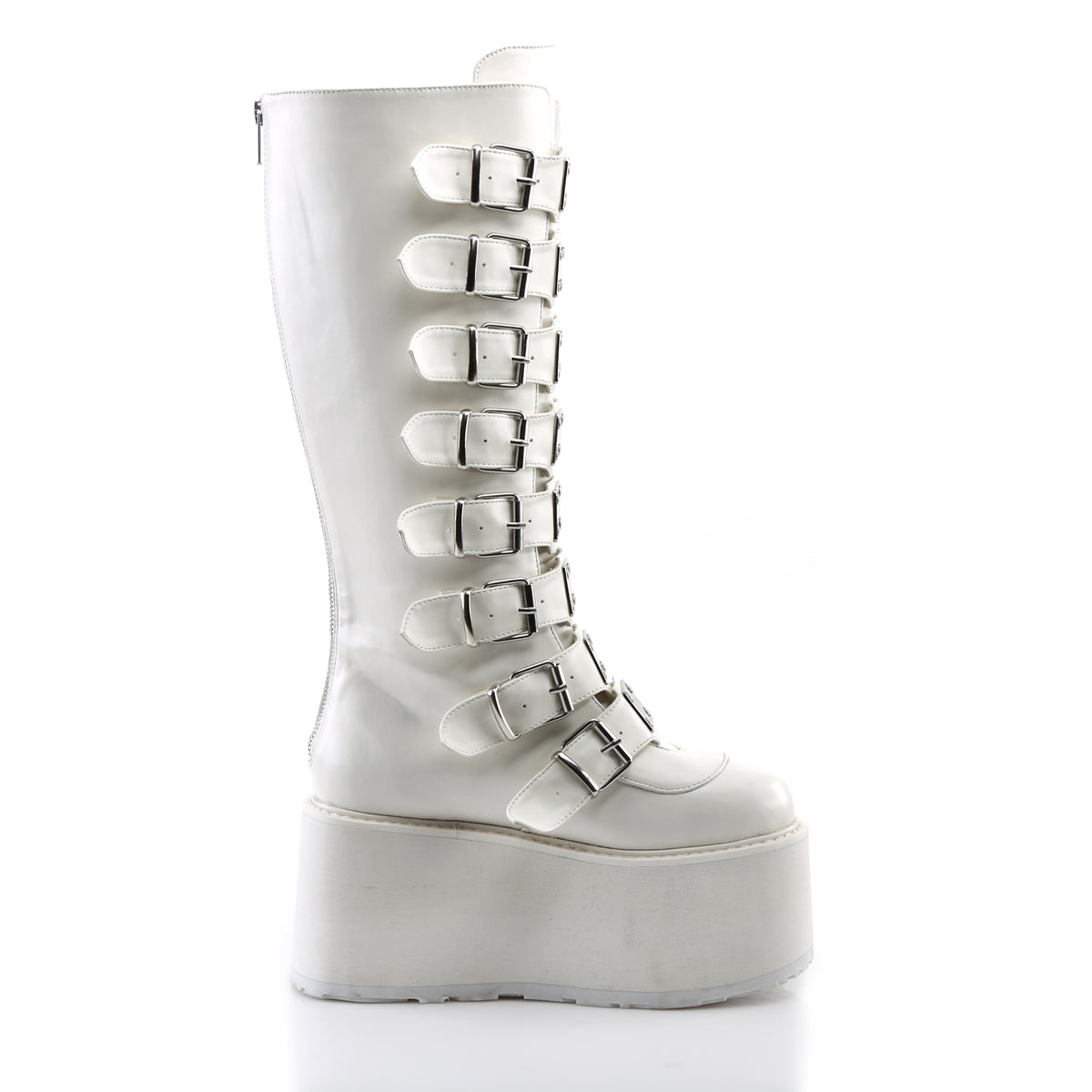 DemoniaCult Stivali da donna DAMNED-318 pelle vegana WHT
