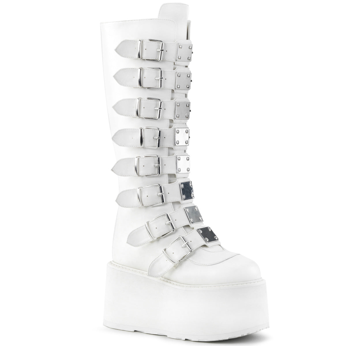 DemoniaCult Stivali da donna DAMNED-318 pelle vegana WHT