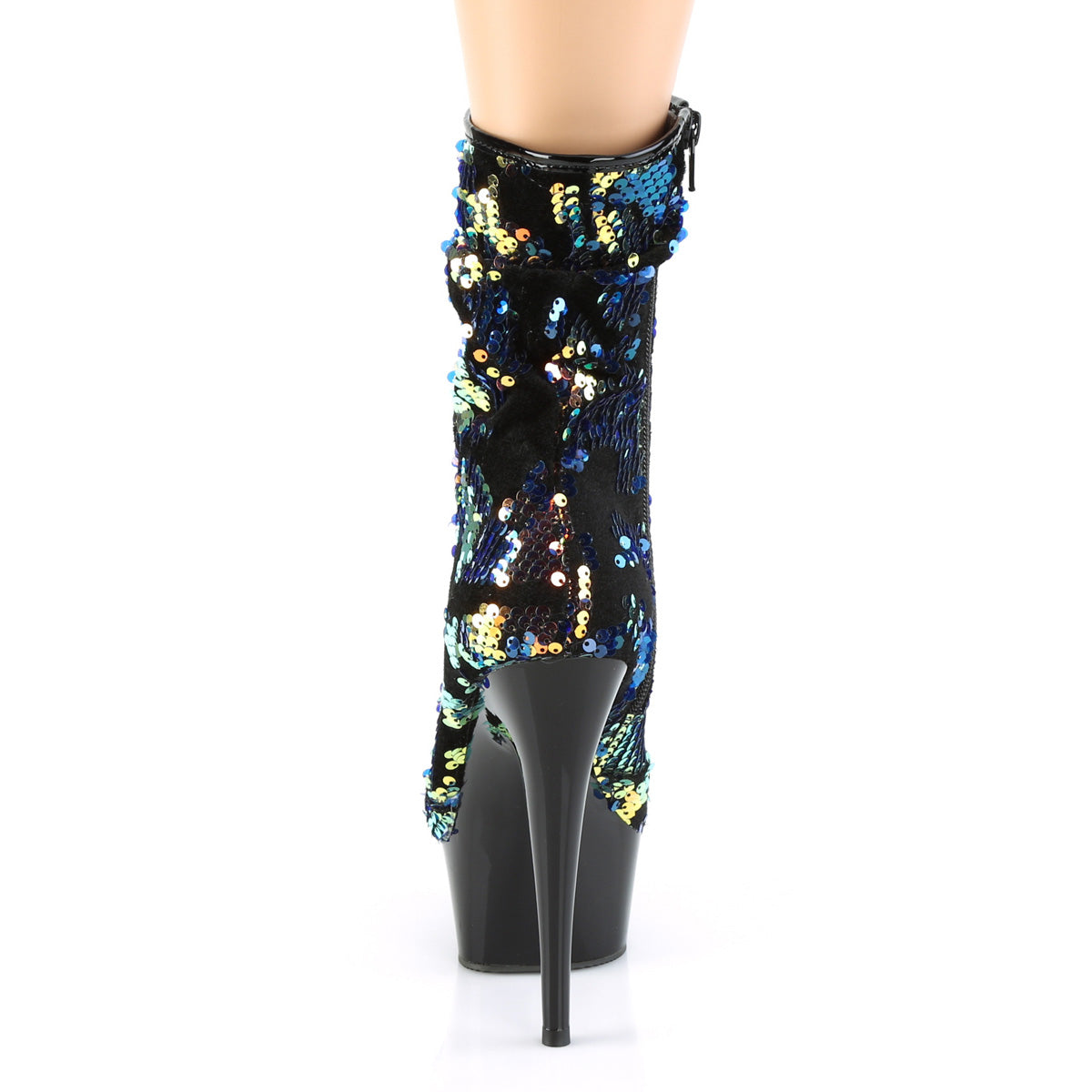 Pleaser Stivaletti da donna DELIGHT-1004 Paillettes blue iridescenti / BLK
