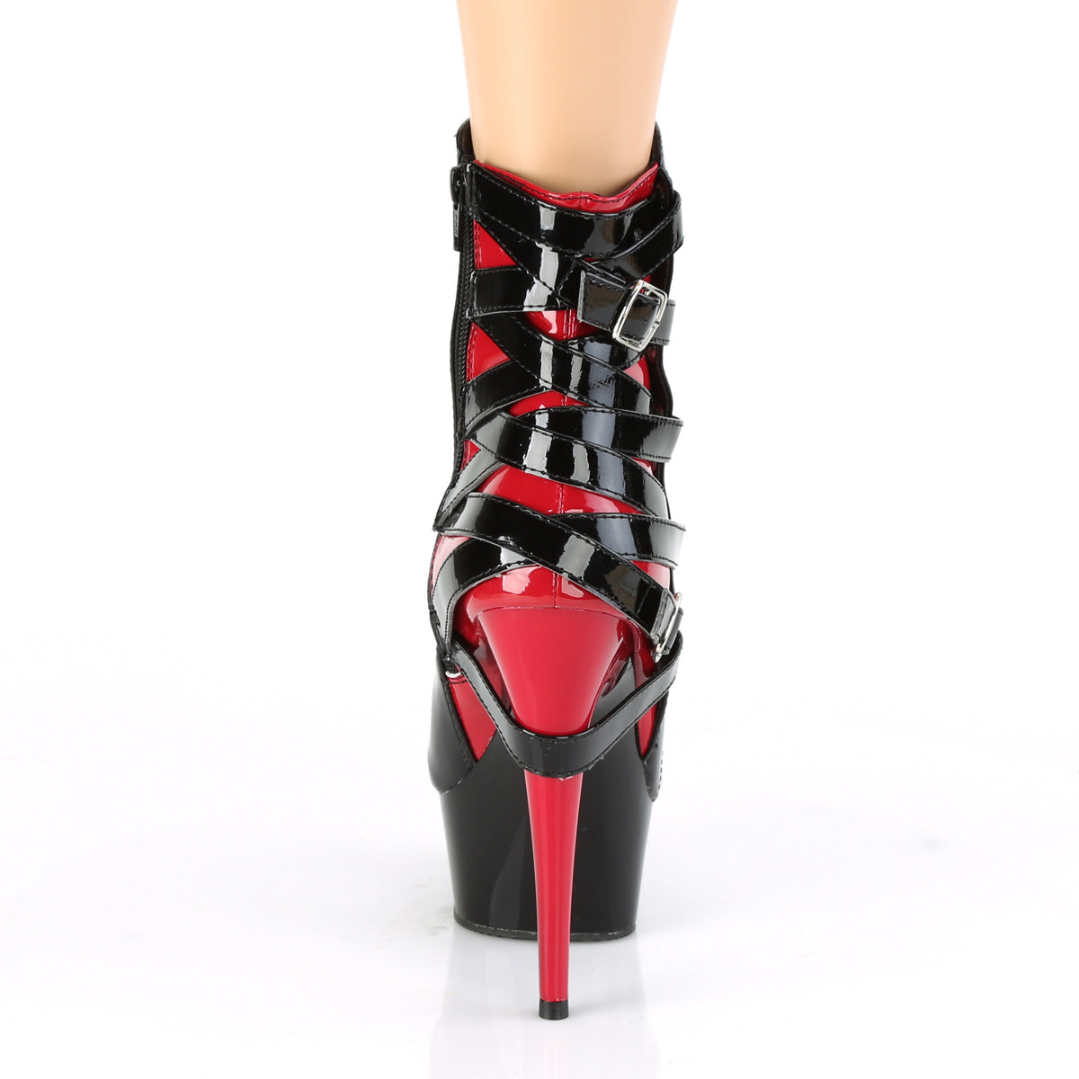 Pleaser Stivaletti da donna DELIGHT-1012 BLK-RED PAT / BLK-RED