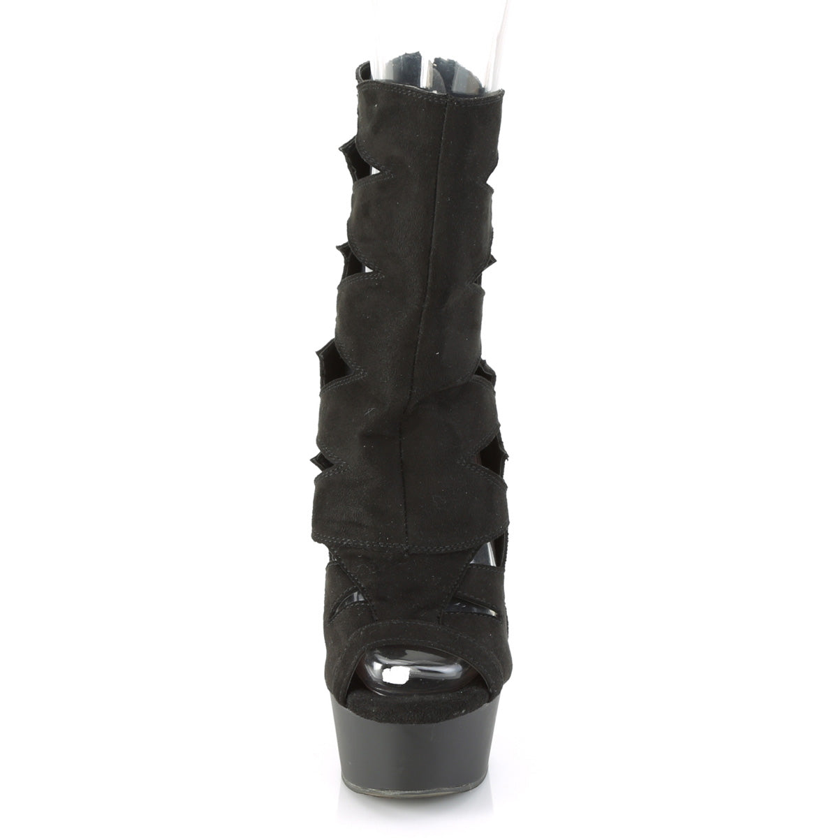 Pleaser Stivaletti da donna DELIGHT-1014 Blk Faux Suede / Blk Matte