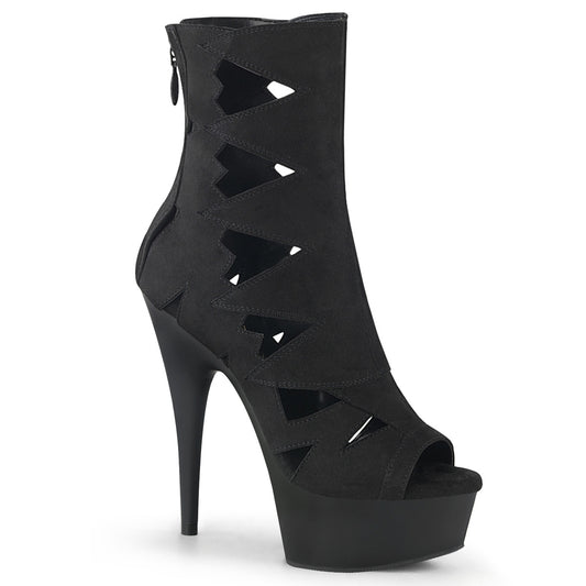 Pleaser Stivaletti da donna DELIGHT-1014 Blk Faux Suede / Blk Matte