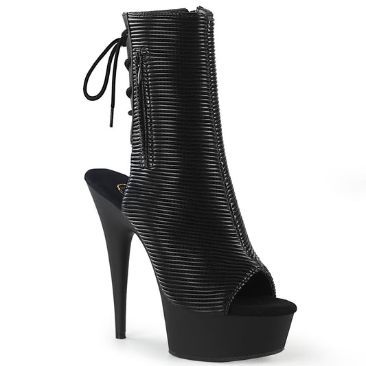 Pleaser Stivaletti da donna DELIGHT-1018 BLK Trapuntato in ecopelle / BLK MATTE