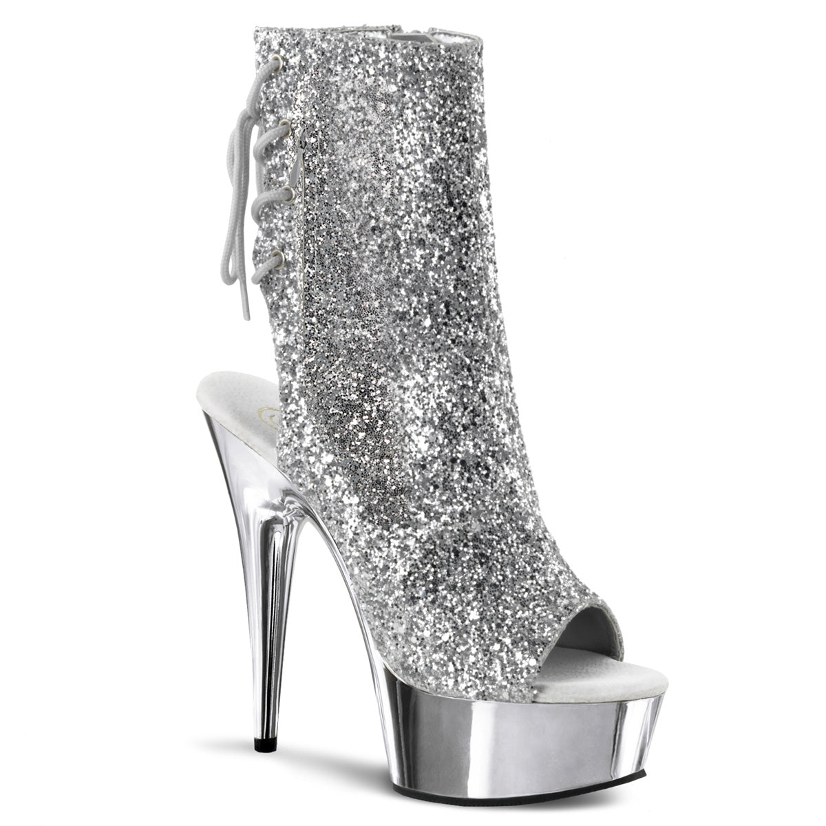 Pleaser Stivaletti da donna DELIGHT-1018G SLV GLTR / SLV Chrome
