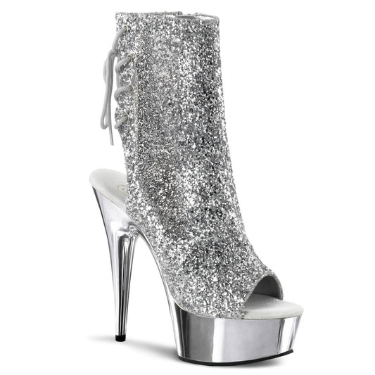 Pleaser Stivaletti da donna DELIGHT-1018G SLV GLTR / SLV Chrome