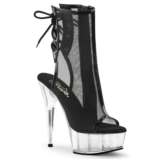 Pleaser Stivaletti da donna DELIGHT-1018MSH BLK PAT-MESH / CLR