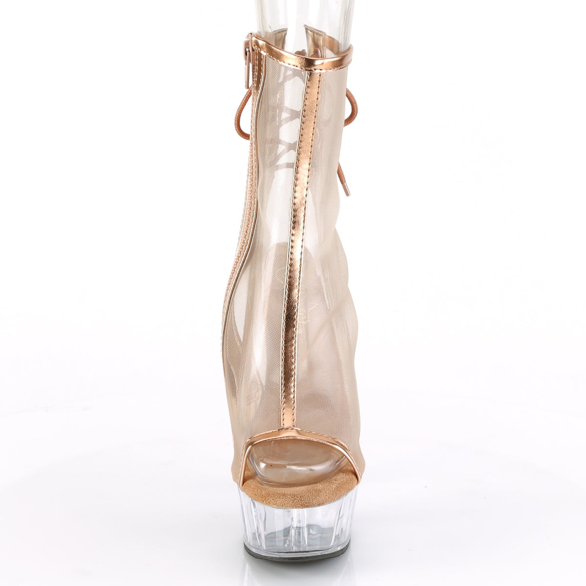 Pleaser Stivaletti da donna DELIGHT-1018 MSH oro rosa metallico PU-MESH / CLR