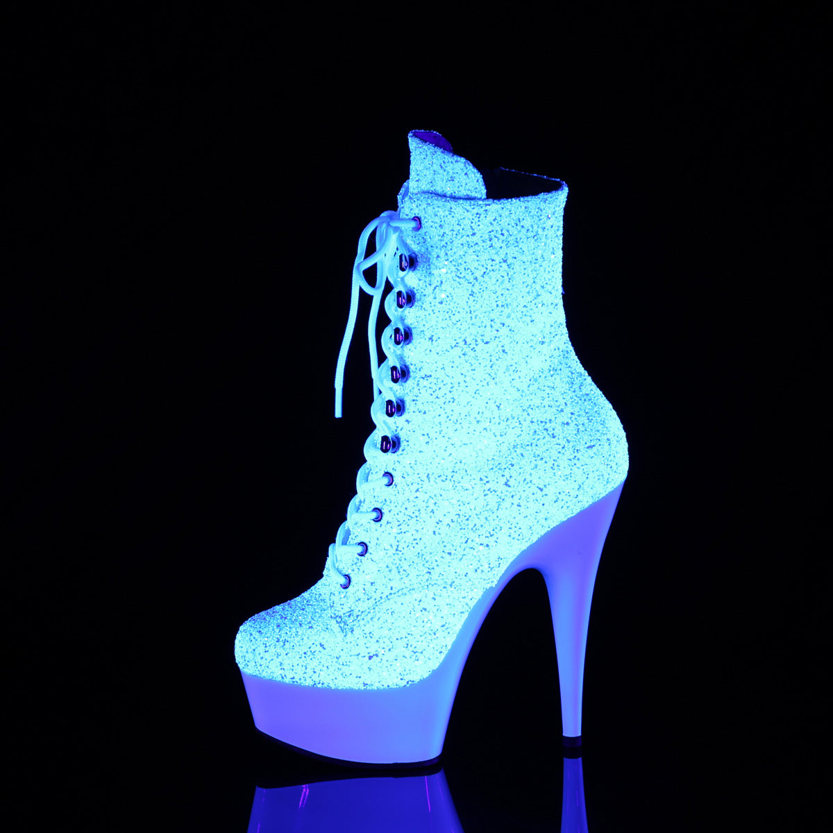 Pleaser DELIGHT-1020LG Neon Wht Multi Glitter/Neon Wht