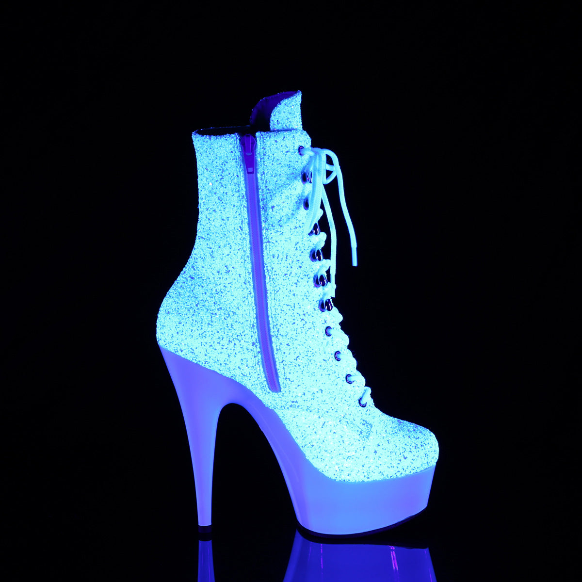 Pleaser DELIGHT-1020LG Neon Wht Multi Glitter/Neon Wht