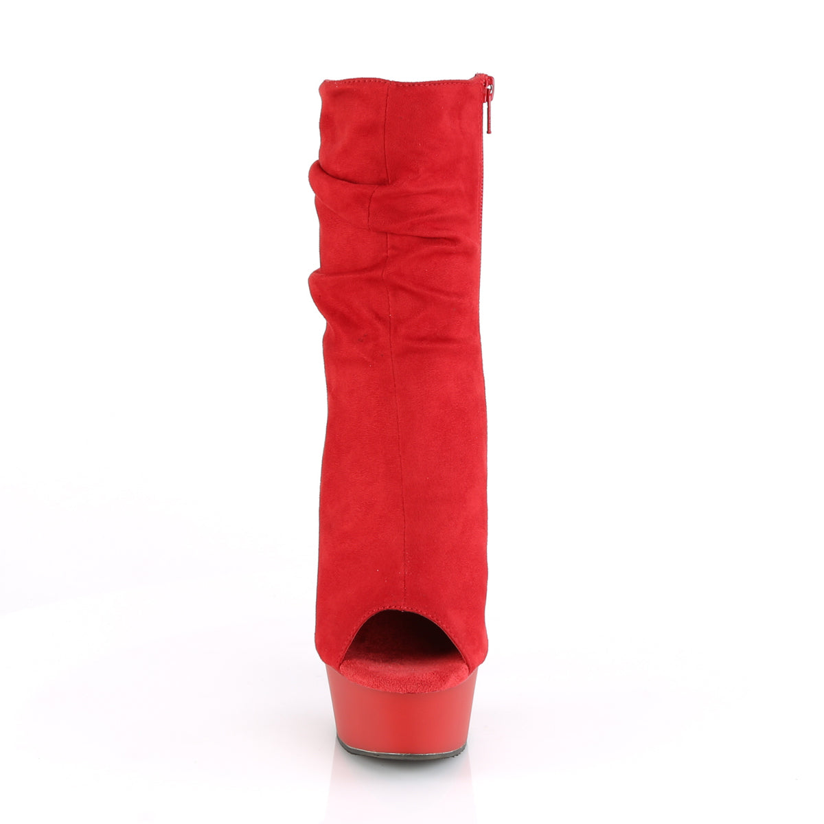 Pleaser Stivaletti da donna DELIGHT-1031 rossa in finta pelle scamosciata / rossa opaca