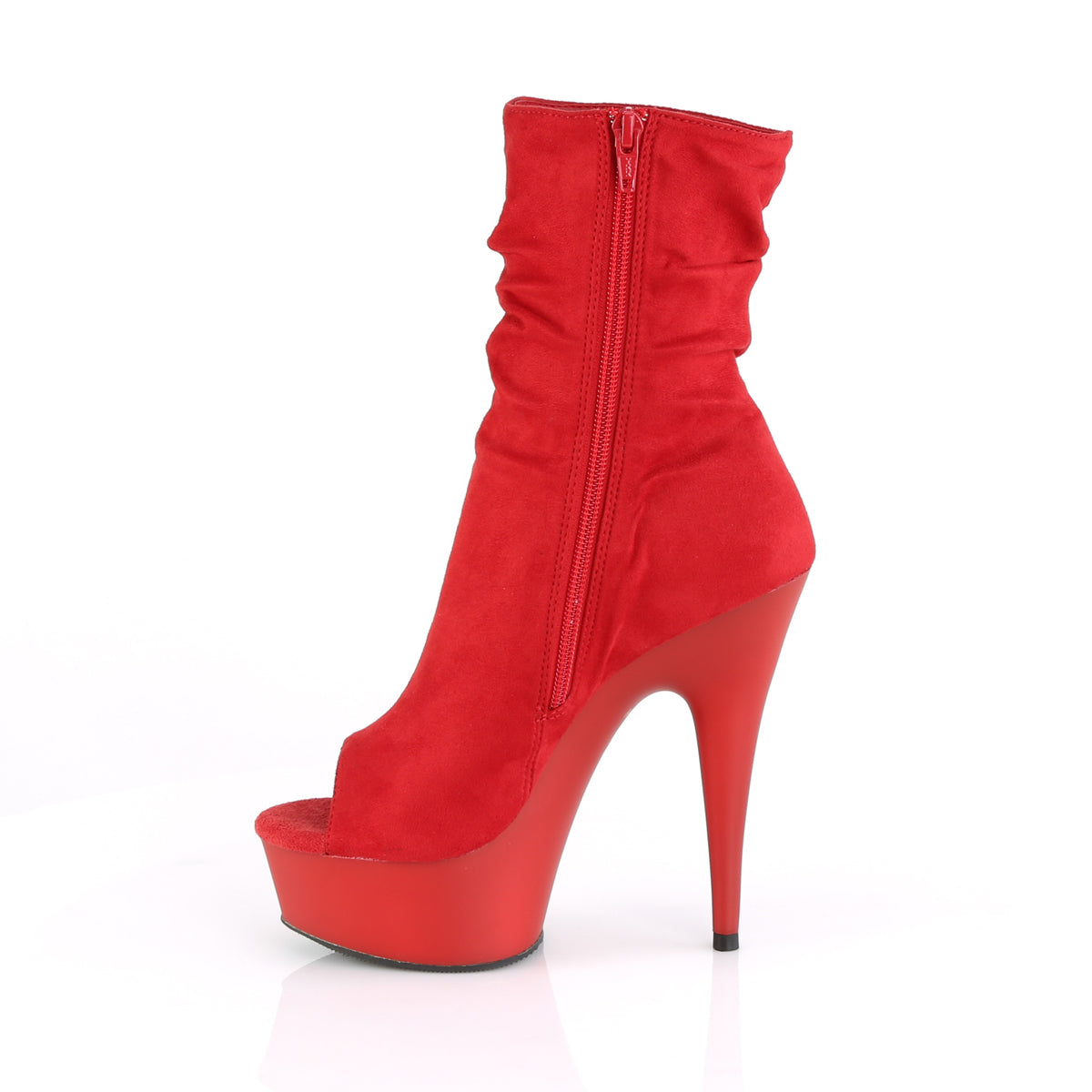 Pleaser Stivaletti da donna DELIGHT-1031 rossa in finta pelle scamosciata / rossa opaca
