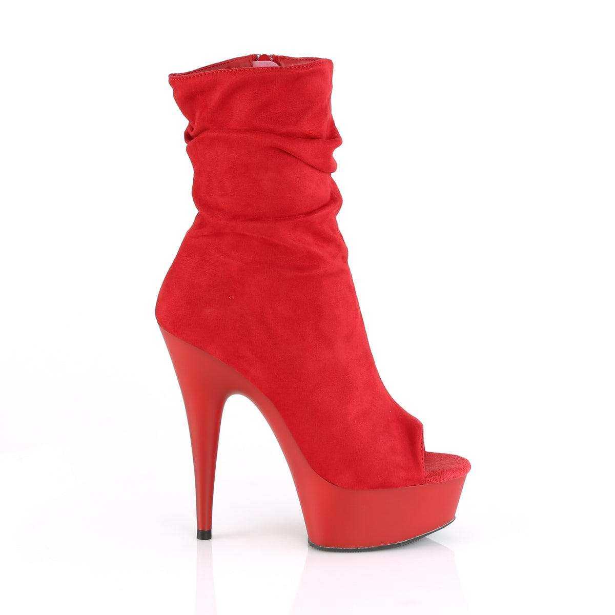Pleaser Stivaletti da donna DELIGHT-1031 rossa in finta pelle scamosciata / rossa opaca