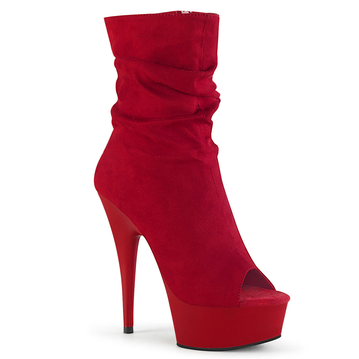 Pleaser Stivaletti da donna DELIGHT-1031 rossa in finta pelle scamosciata / rossa opaca
