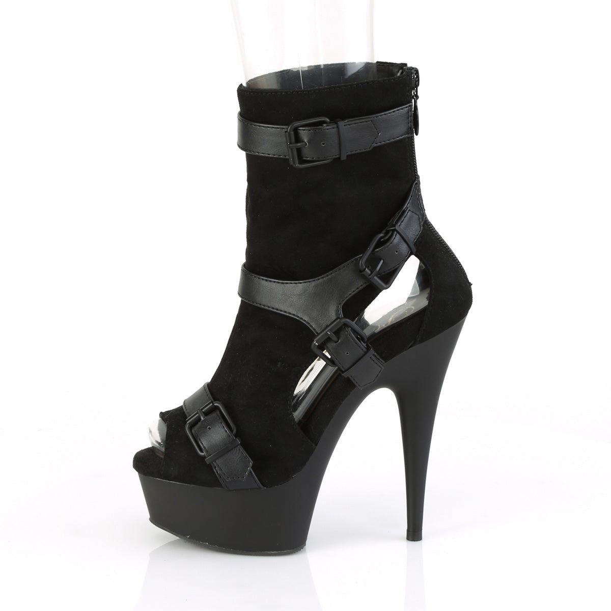 Pleaser Stivaletti da donna DELIGHT-1037 BLK Faux Suede Suede-Ecuola / Blk Matte