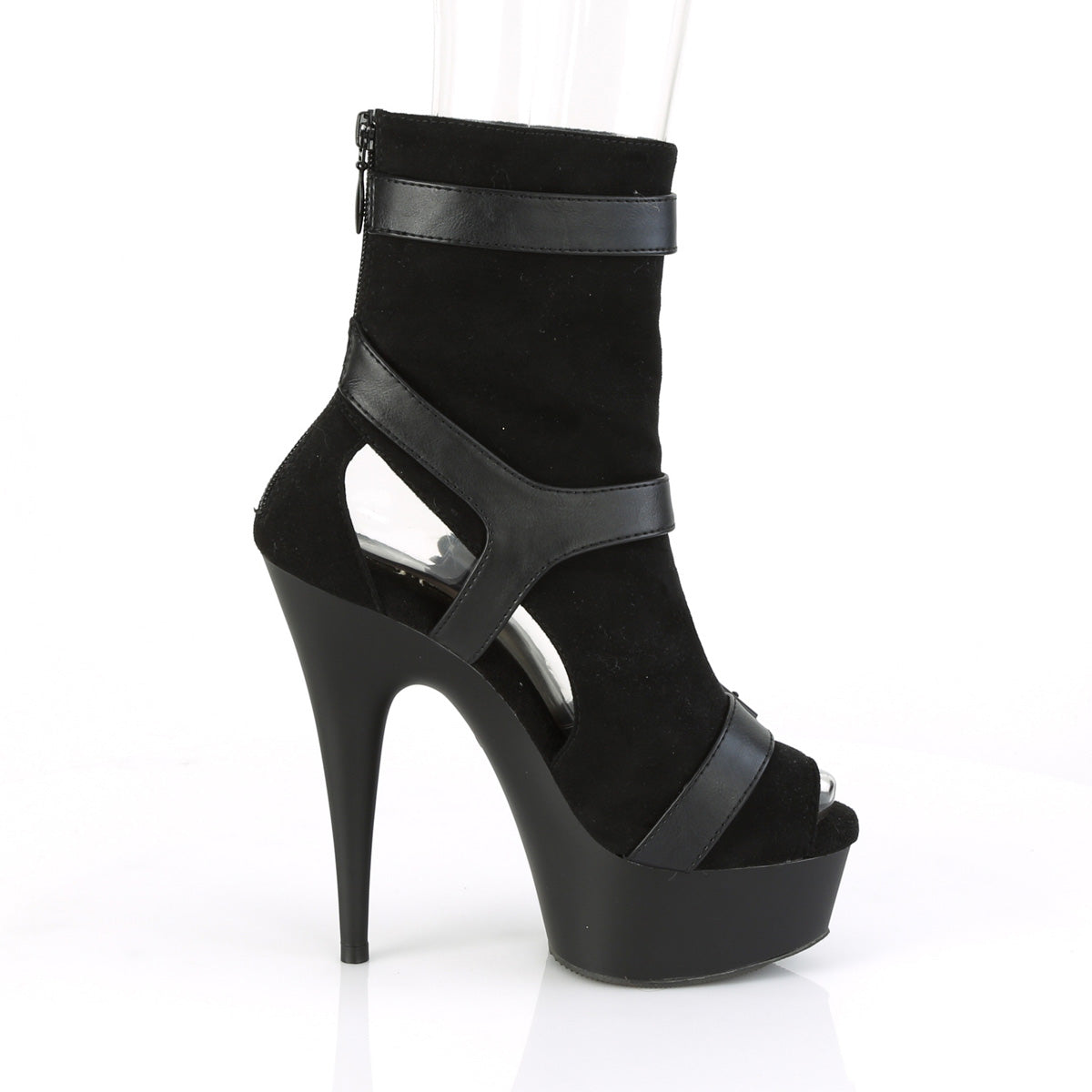 Pleaser Stivaletti da donna DELIGHT-1037 BLK Faux Suede Suede-Ecuola / Blk Matte