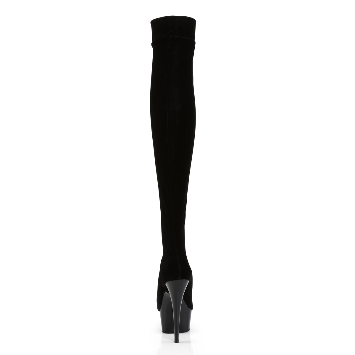 Pleaser Stivali da donna DELIGHT-3002 BLK STR VELVET / BLK