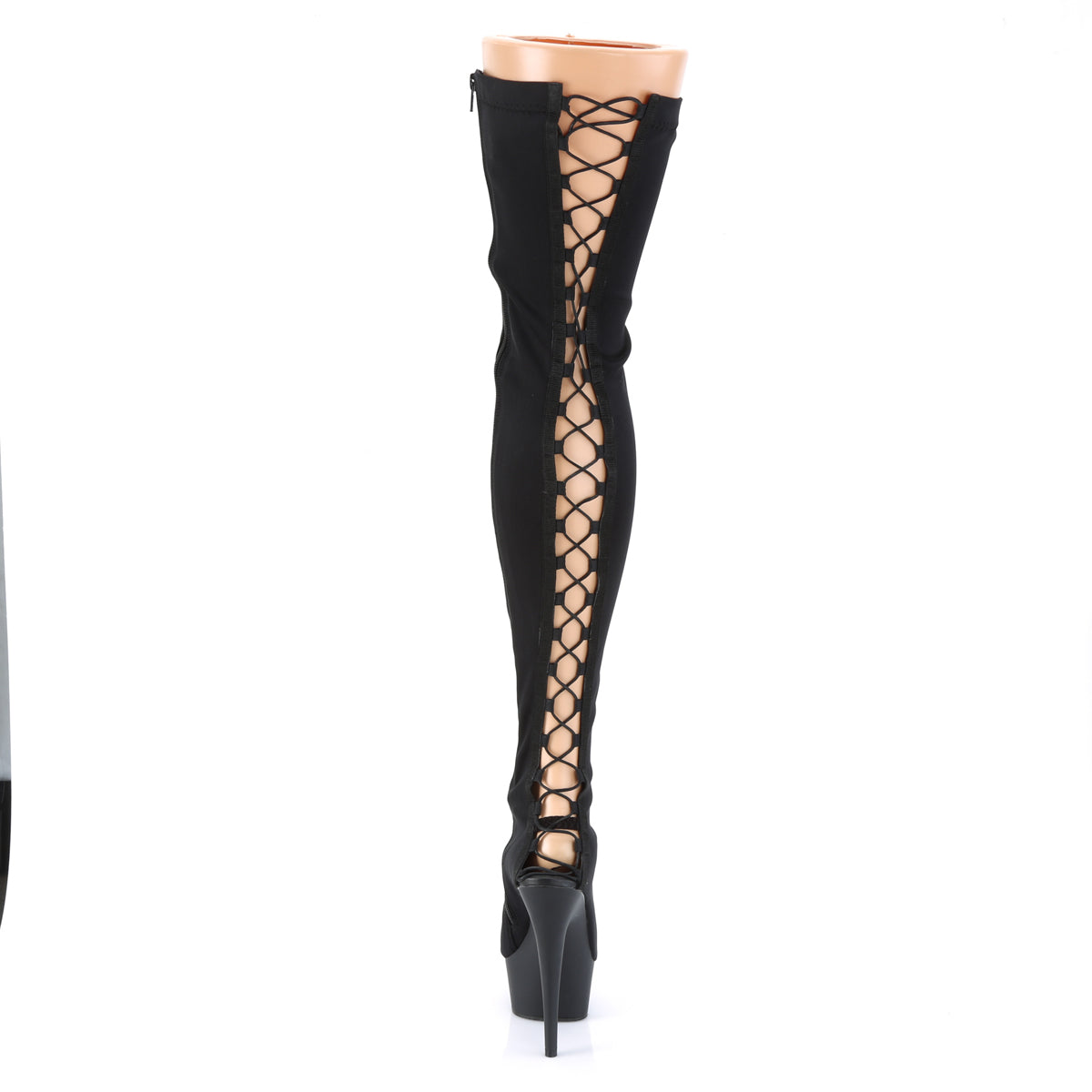 Pleaser Stivali da donna DELIGHT-3003 Blk Lycra / Blk Matte