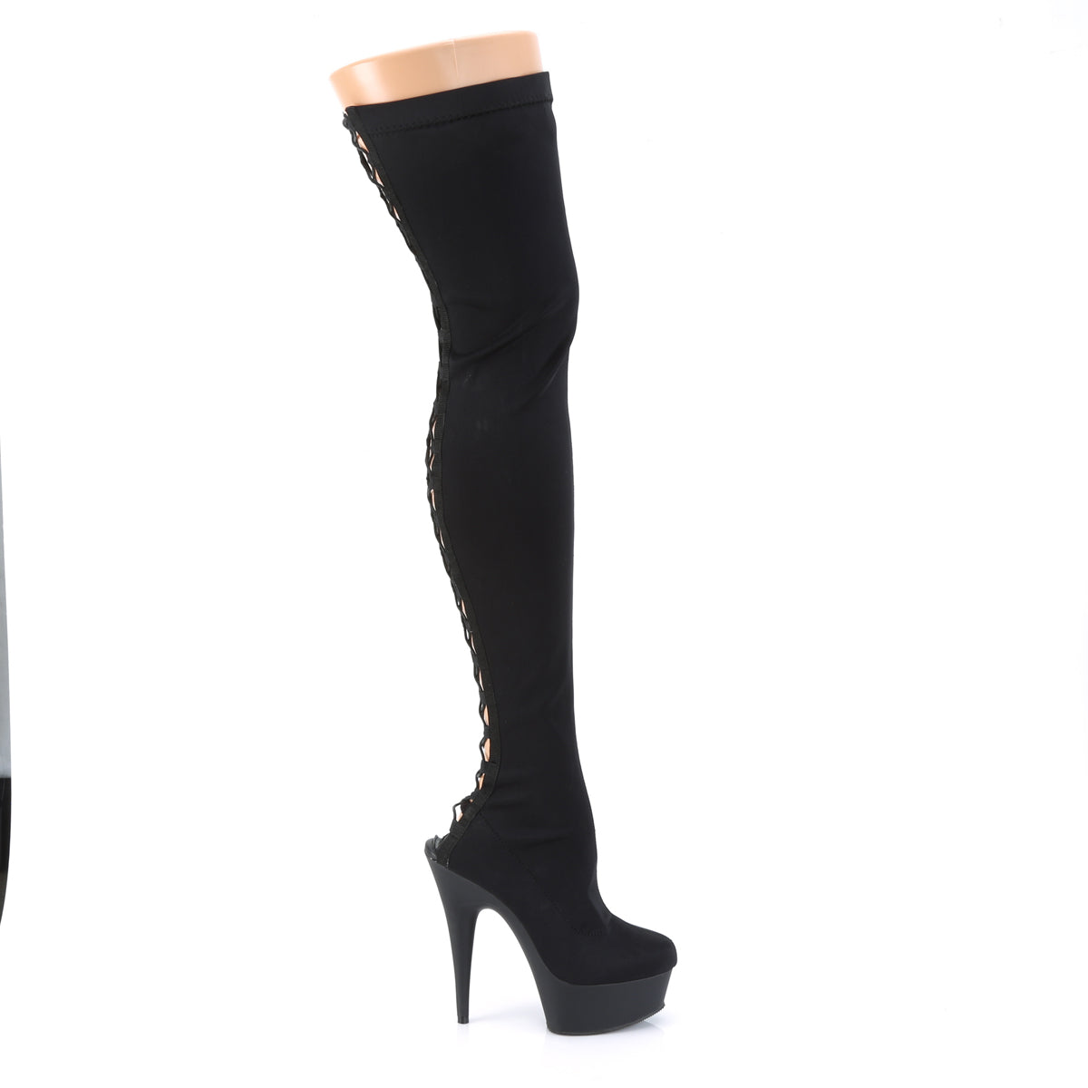 Pleaser Stivali da donna DELIGHT-3003 Blk Lycra / Blk Matte