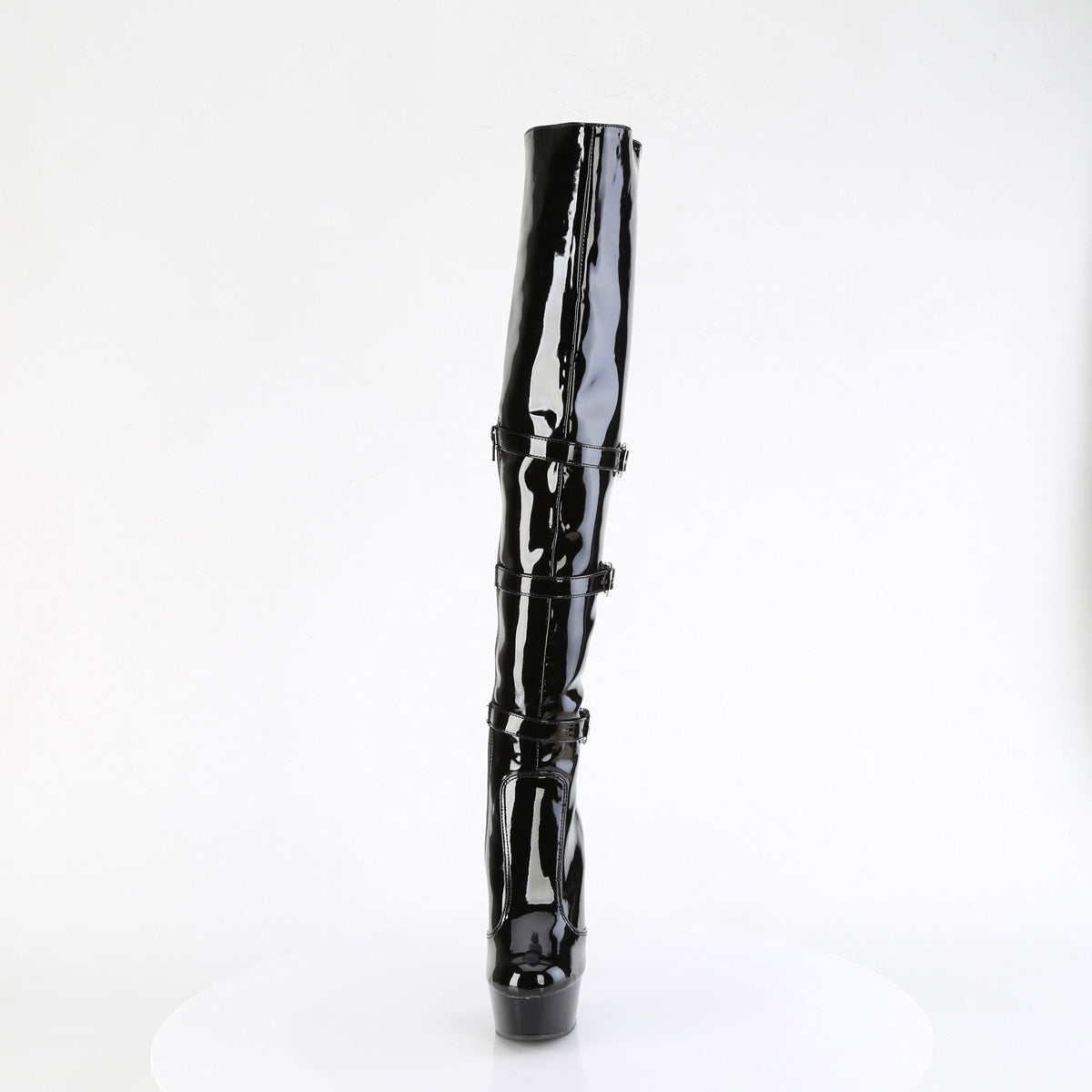 Pleaser DELIGHT-3018 Blk Str. Pat/Blk
