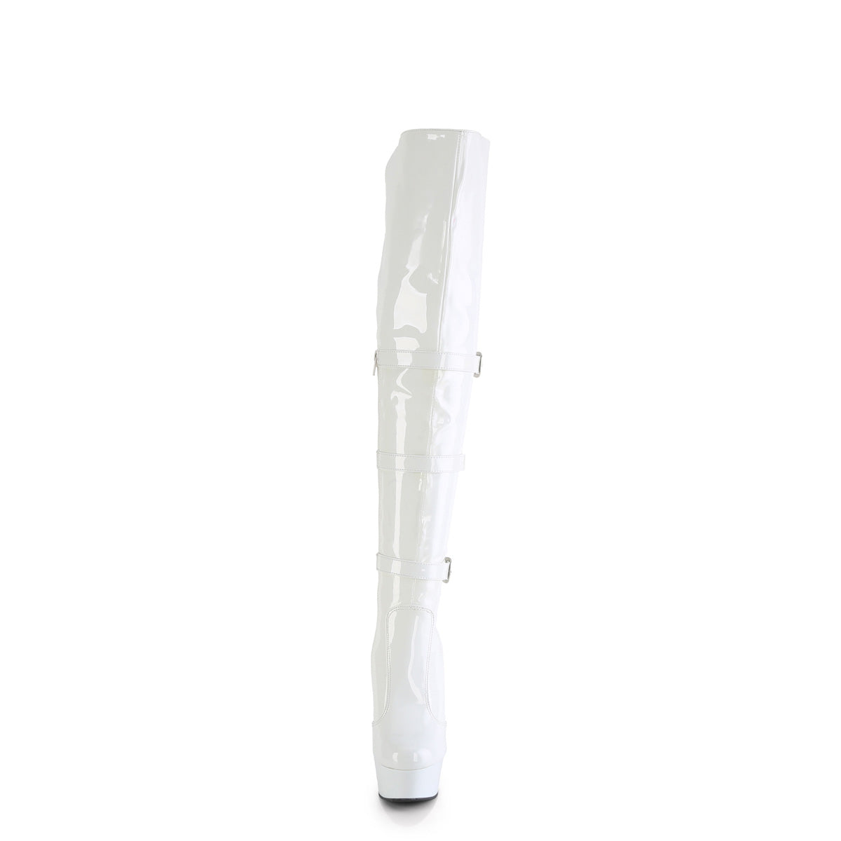 Pleaser DELIGHT-3018 Wht Str. Pat/Wht