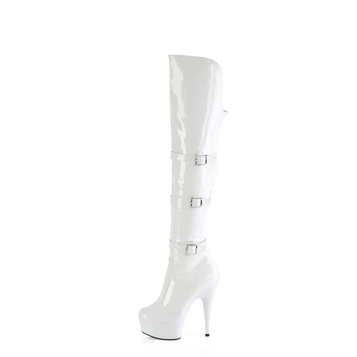 Pleaser DELIGHT-3018 Wht Str. Pat/Wht