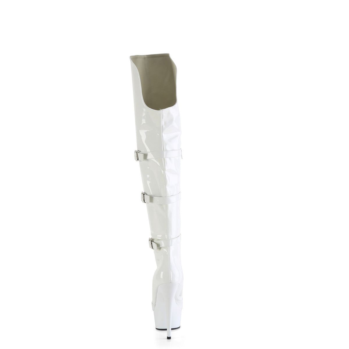 Pleaser DELIGHT-3018 Wht Str. Pat/Wht