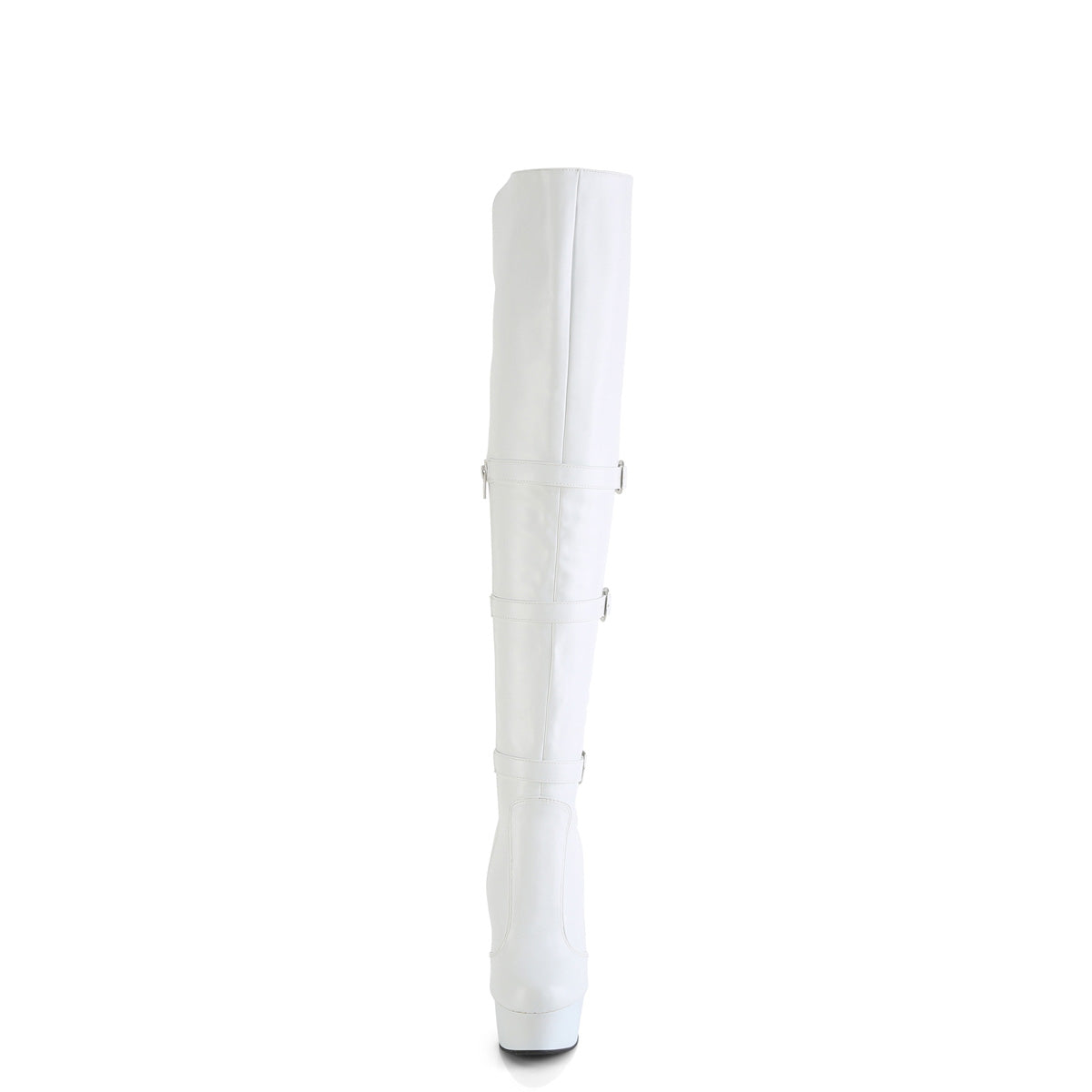 Pleaser DELIGHT-3018 WHT STR. Funco in pelle/wht opaco