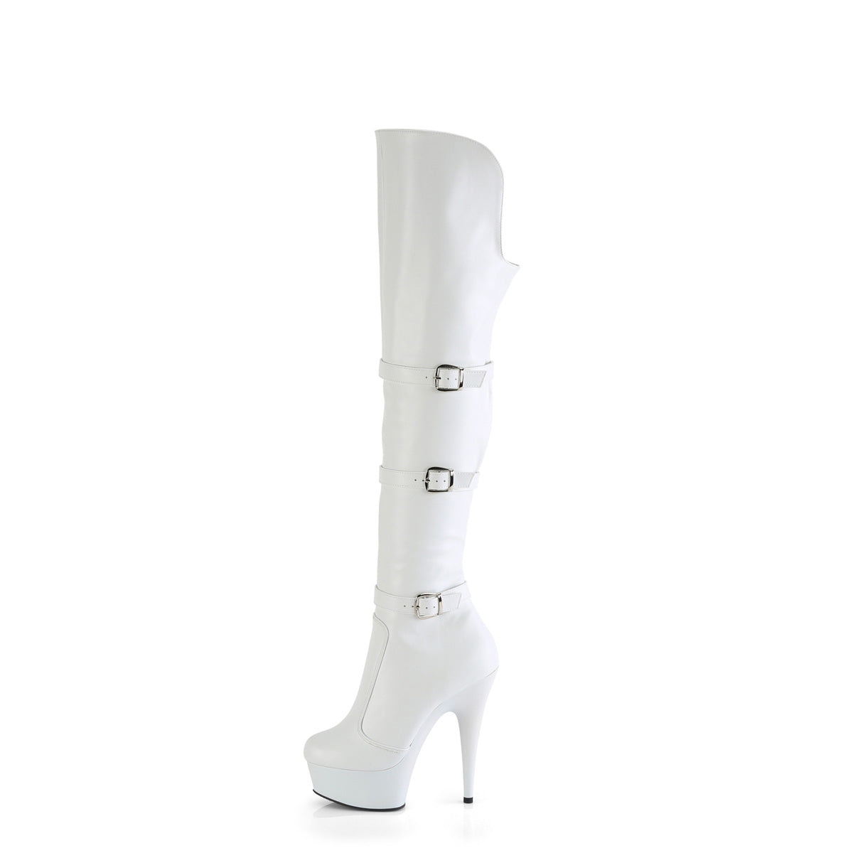 Pleaser DELIGHT-3018 WHT STR. Funco in pelle/wht opaco