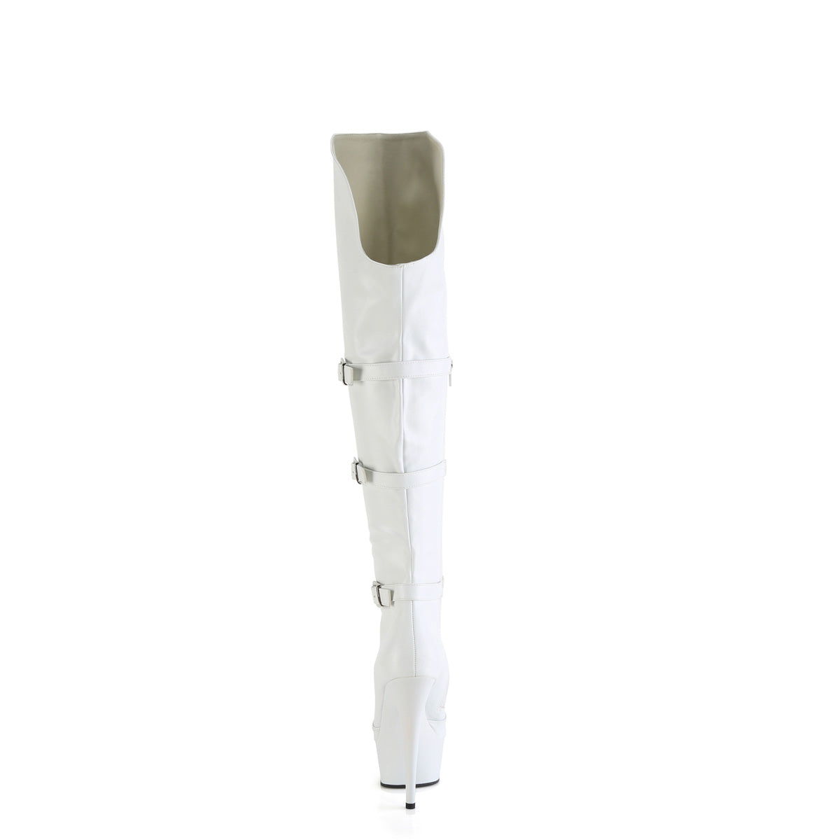 Pleaser DELIGHT-3018 WHT STR. Funco in pelle/wht opaco