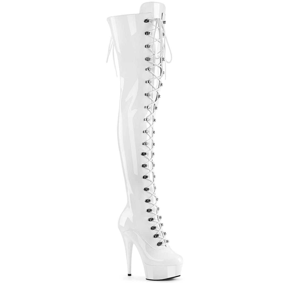 Pleaser DELIGHT-3022 WHT STR PAT/WHT
