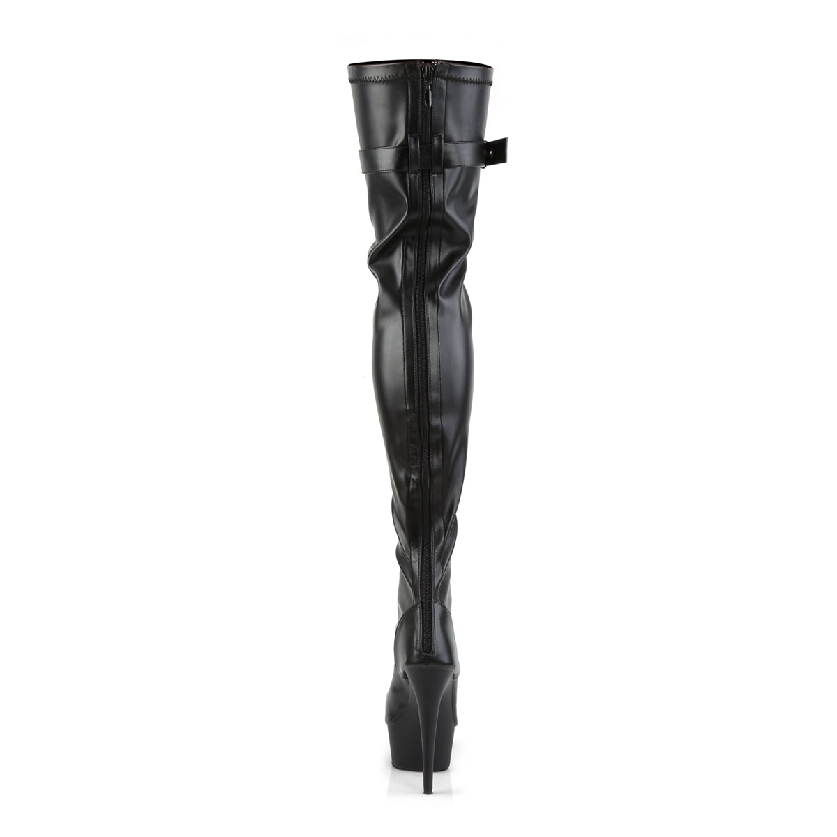 Pleaser Stivali da donna DELIGHT-3025 BLK STR FAUX PELLE / BLK MATTE
