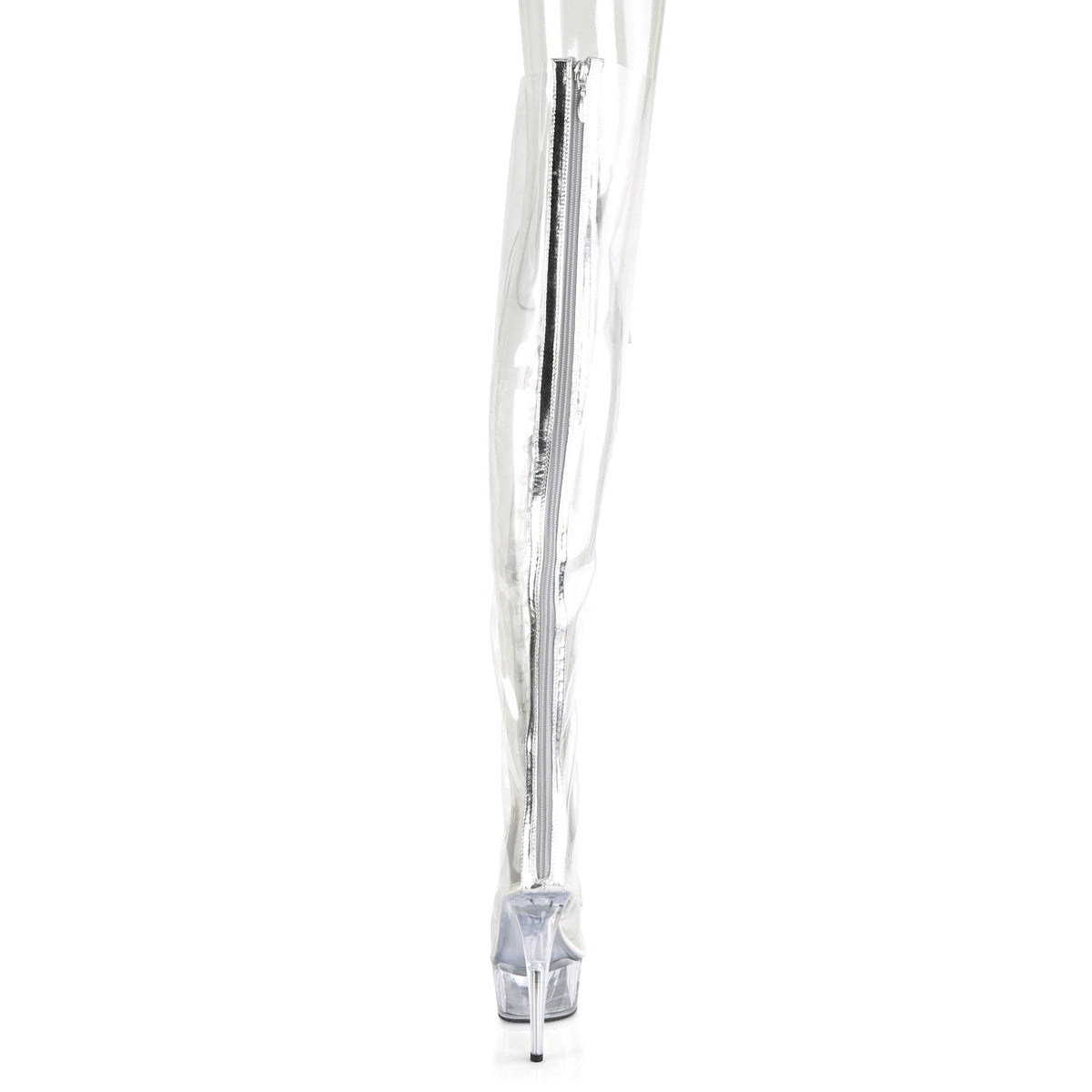 Pleaser Stivali da donna DELIGHT-3026 CLR-SLV metallo PU-TPU / CLR