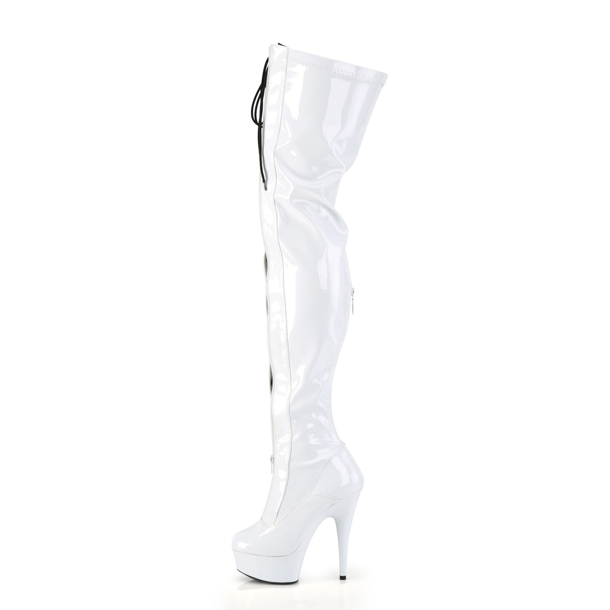 Pleaser Stivali DELIGHT-3027 wht-blk str. Pat / Wht.