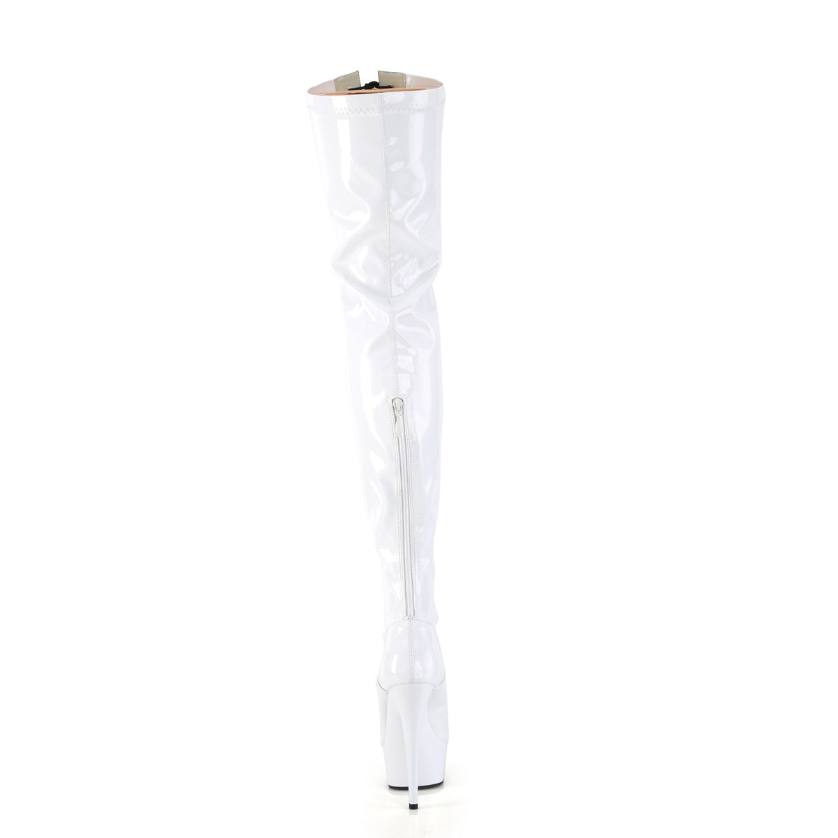 Pleaser Stivali DELIGHT-3027 wht-blk str. Pat / Wht.