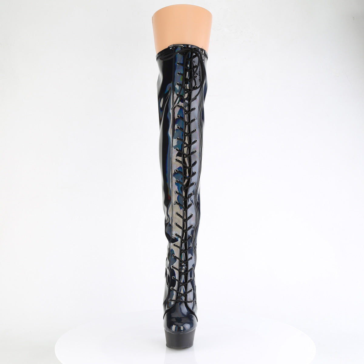 Pleaser DELIGHT-3029 blk str ologramma pat/blk opaco