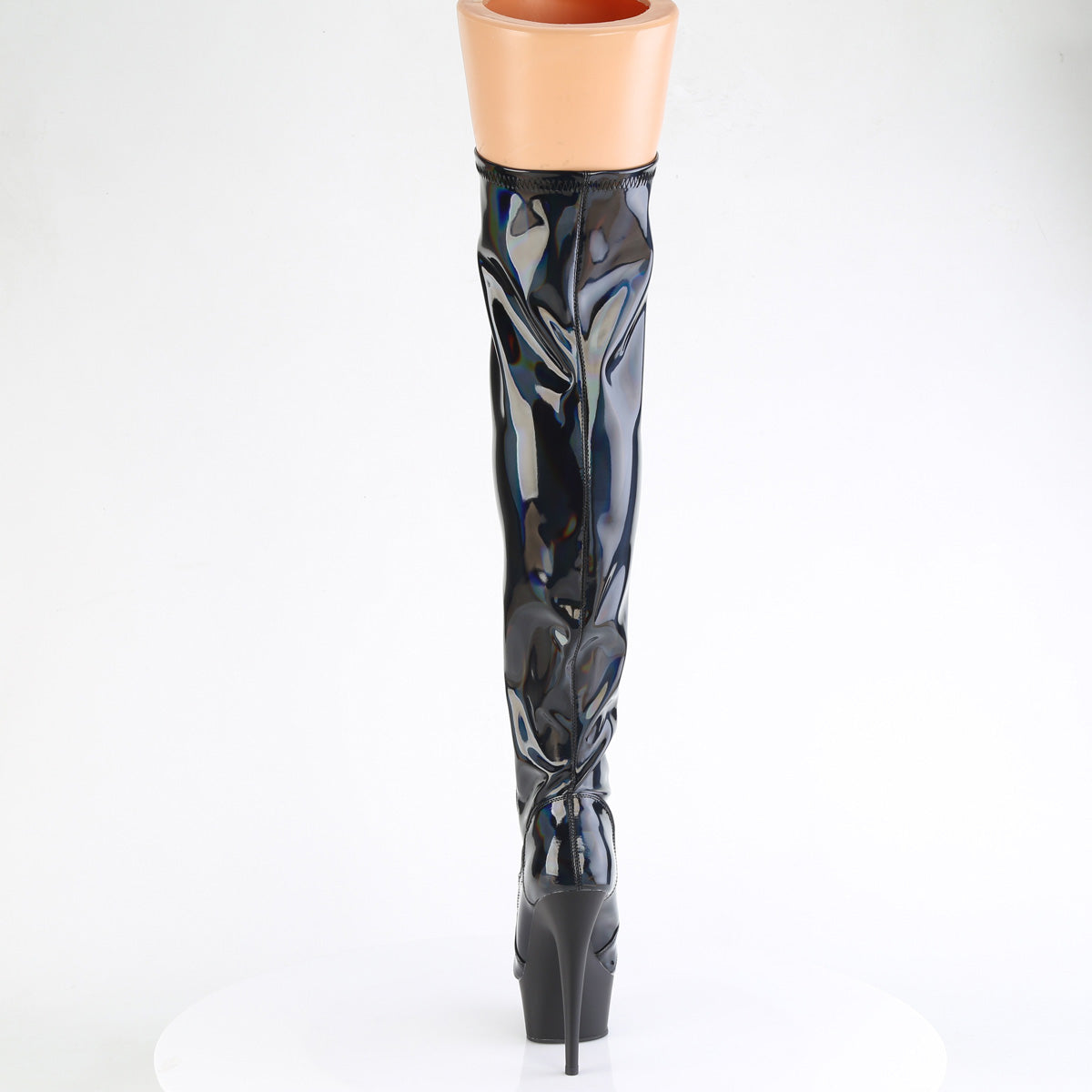 Pleaser DELIGHT-3029 blk str ologramma pat/blk opaco
