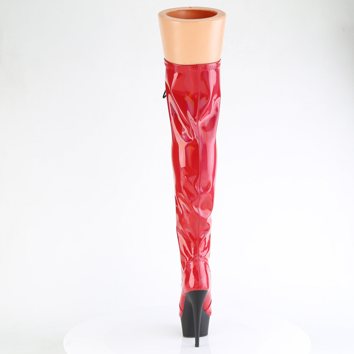 Pleaser DELIGHT-3029 Red Str Hologram Pat/Blk Matte