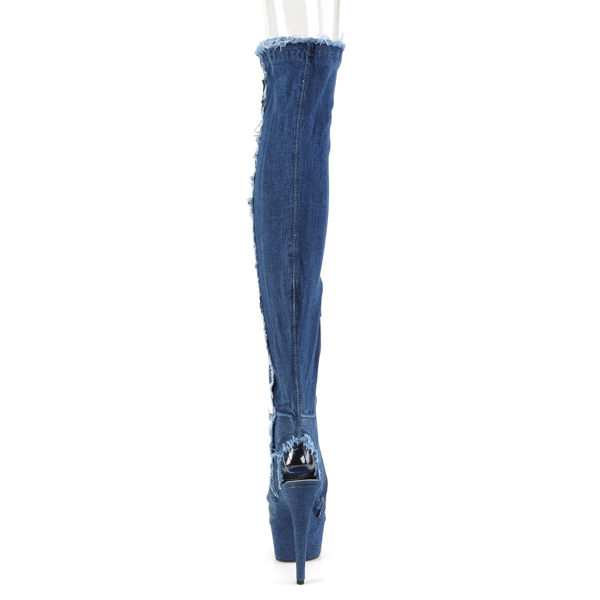 Pleaser Stivali da donna DELIGHT-3030 tessuto Denim Blue Str