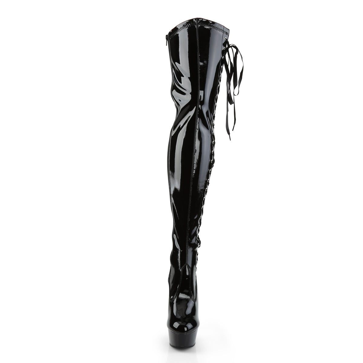 Pleaser Stivali da donna DELIGHT-3050 BLK STR PAT / BLK