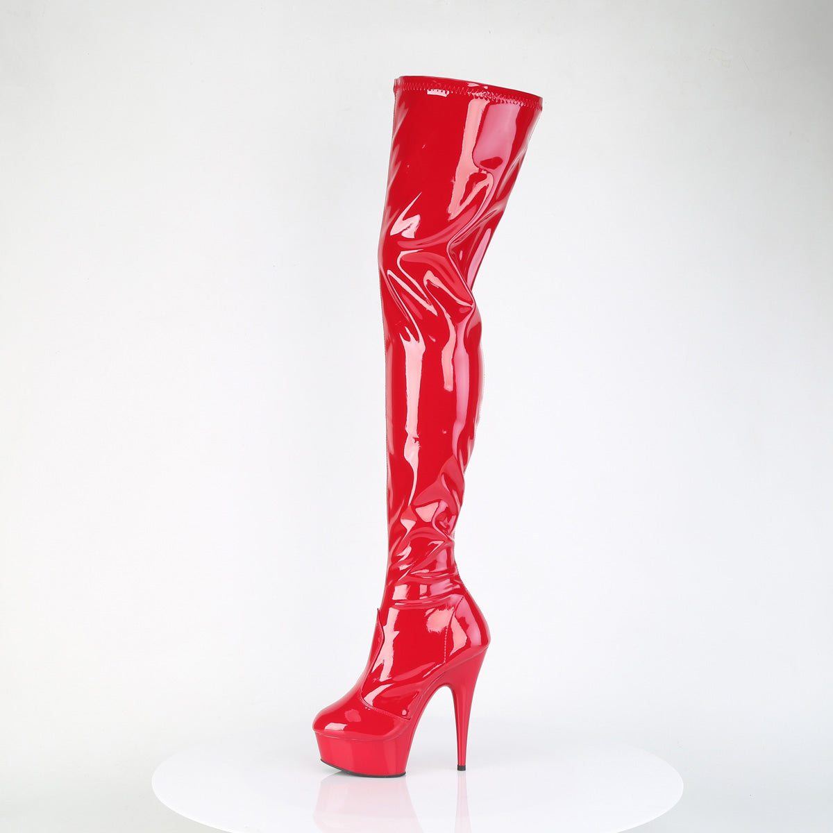 Pleaser Women's Platform Shoes DELIGHT-4000 Red Str Pat/Red