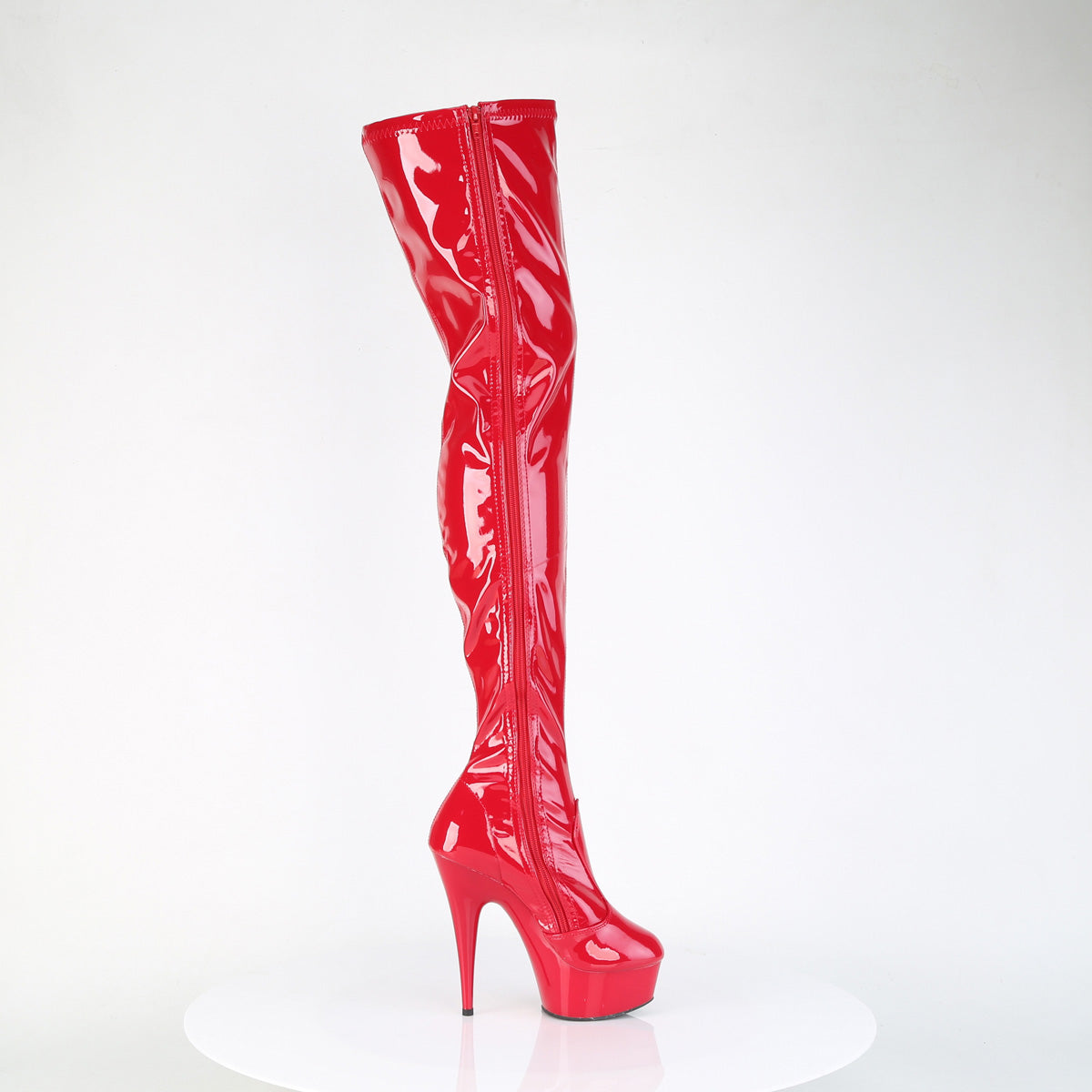 Pleaser Women's Platform Shoes DELIGHT-4000 Red Str Pat/Red