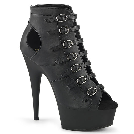 Pleaser   DELIGHT-600-11 BLK Fux Pelle/BLK MATTE