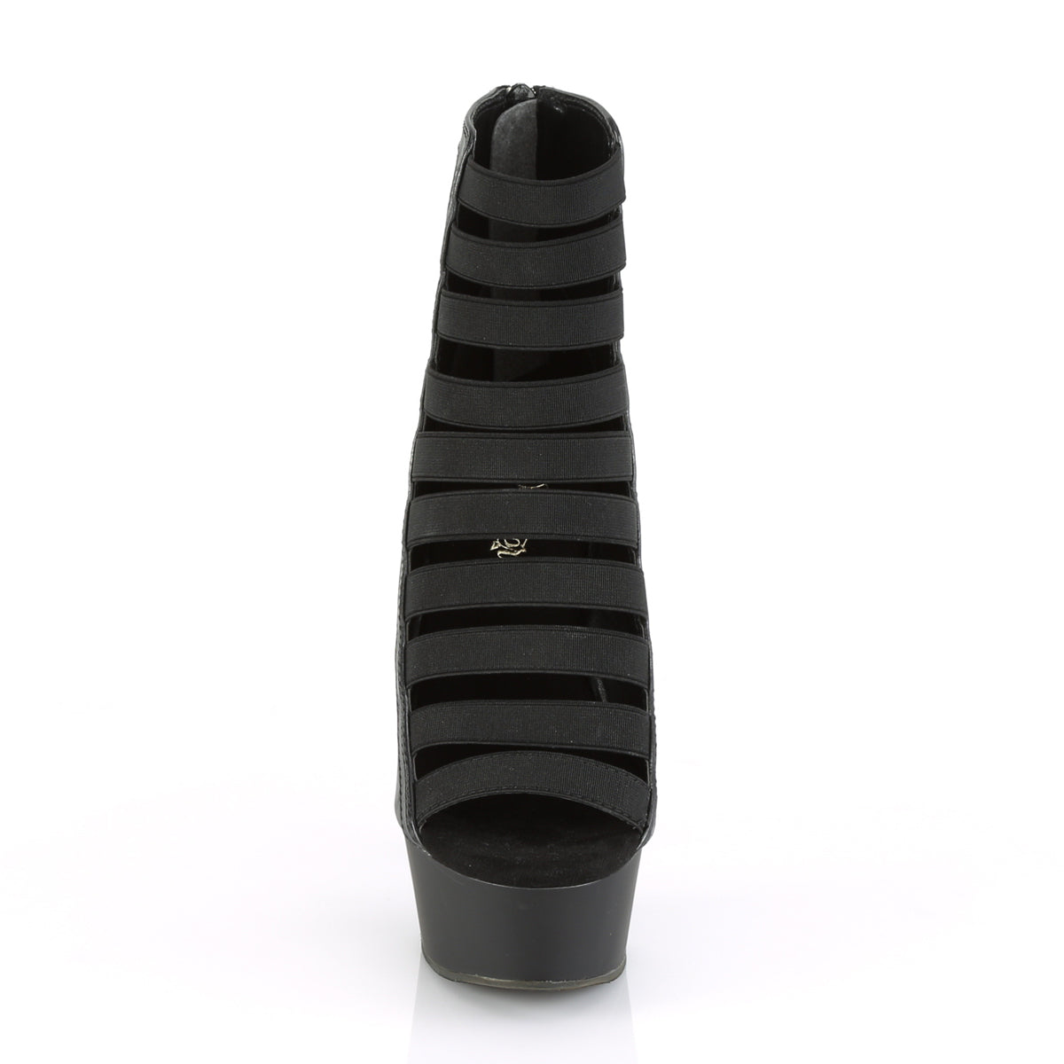 Pleaser Stivaletti da donna DELIGHT-600-13 BLK Elastic Band-Blk in ecopelle / BLK MA